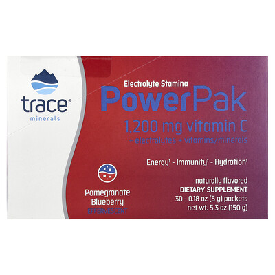 Trace  Electrolyte Stamina PowerPak  Pomegranate Blueberry  30 Packets  0.18 oz (5 g) Each