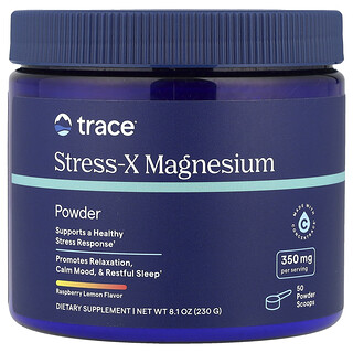 Trace, Stress-X σκόνη μαγνησίου, λεμόνι βατόμουρου, 8.1 oz (230 g)