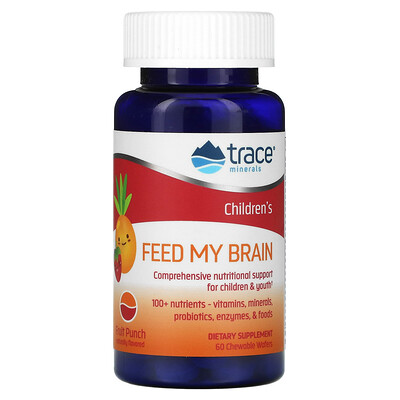 

Trace Minerals ® Feed My Brain, для детей, со вкусом фруктового пунша, 60 жевательных вафель