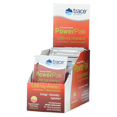 

Trace Minerals ® Electrolyte Stamina Power Pak гуава и маракуйя 30 пакетиков по 5 г (0 18 унции)