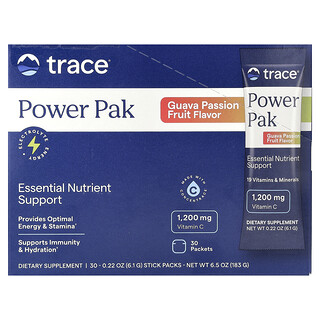 Trace, Power Pak, Buah Markisa Jambu Batu, 30 Pek Batang, 0.22 oz (6.1 g) Setiap satu