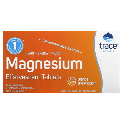 Trace  Magnesium Effervescent Tablets  Orange  8 Tubes  10 Tablets Each