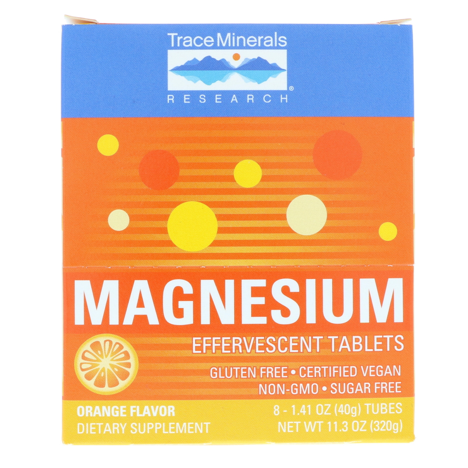 Trace Minerals Research, Magnesium Effervescent Tablets, Orange Flavor