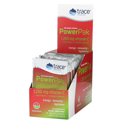 

Trace Minerals ® PowerPak электролит для повышения выносливости арбуз 30 пакетиков по 5 5 г (0 19 унции)