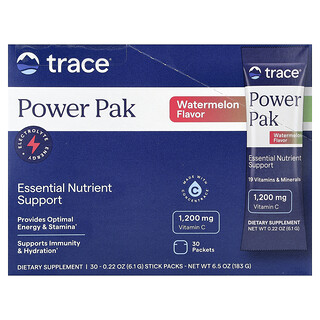 Trace, パワーパック、ウォーターメロン、スティックパック30本、各6.1g（0.22オンス）