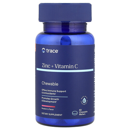 Trace Zinc + Vitamin C Chewable, Raspberry, 60 Chewable Wafers