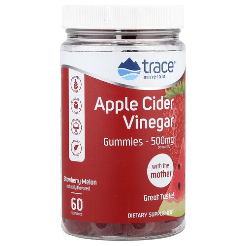 Trace Apple Cider Vinegar Gummies, Strawberry Melon , 500 mg, 60 Gummies