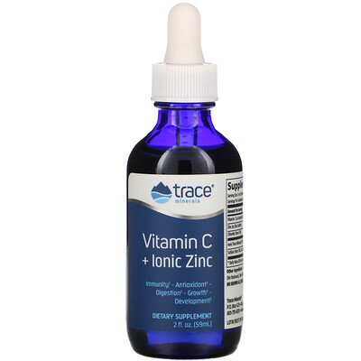 Trace Minerals Research Vitamin C + Ionic Zinc, 2 fl oz (59 ml)