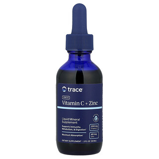 Trace, Vitamina C iónica más zinc, Suplemento mineral líquido, 59 ml (2 oz. líq.)