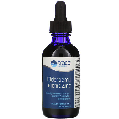 Trace Minerals Research Elderberry + Ionic Zinc, 2 fl oz (59 ml)