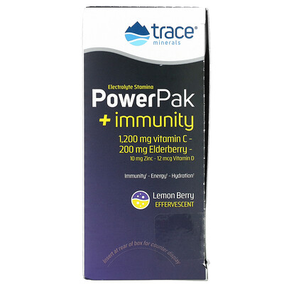 Trace Minerals ® PowerPak + Immunity лимон и ягоды 30 пакетиков по 5 3 г (0 19 унции)