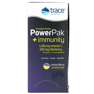 Trace Minerals Research, PowerPak + Immunity, Lemon Berry, 30 Packets, 0.19 oz (5.3 g) Each