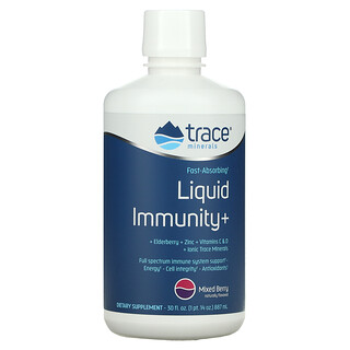 Trace Minerals ®, Fast-Absorbing Liquid Immunity+, Mixed Berry, 30 fl oz (887 ml)