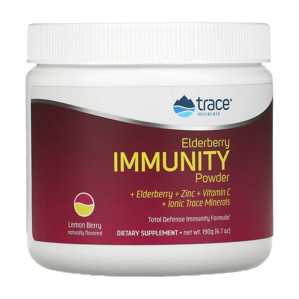 Trace Minerals Research‏, Elderberry Immmunity Powder, Lemon Berry, 6.7 oz (190 g)