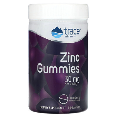 Trace  Zinc Gummies  Elderberry  30 mg  60 Gummies (15 mg per Gummy)