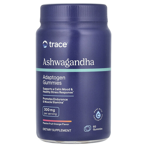 Trace, Ashwagandha Adaptogen Gummies, Passion Fruit Orange, 60 Gummies