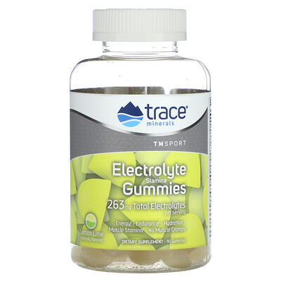 

Trace Minerals ® TM Sport Electrolyte Stamina Gummies Lemon Lime 263 mg 90 Gummies