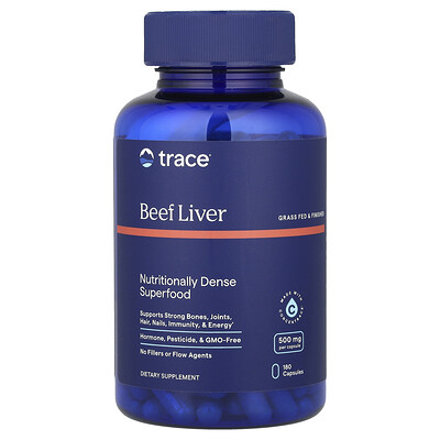 Trace  Beef Liver  3 000 mg  180 Capsules (500 mg per Capsule)