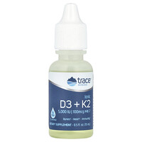 Trace, 离子型 D3 + K2，0.5 液量盎司（15 毫升）