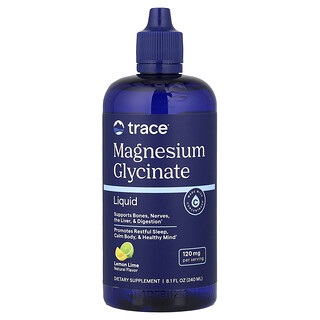 Trace, Magnesium Glycinate Liquid, Lemon Lime, 8 fl oz (240 ml)