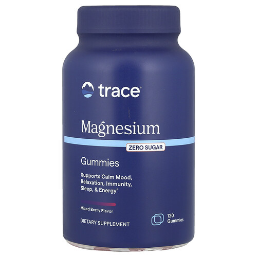 Trace Magnesium Gummies, Mixed Berry, 120 Gummies (85 mg per Gummy)