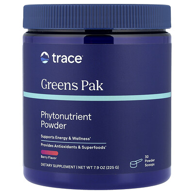 Trace, Greens Pak, Fitonutrientes en polvo, Bayas, 225 g (7,9 oz)