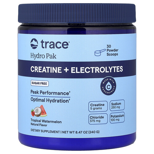 Trace Trace, Hydro Pak, Creatine + Electrolytes, Tropical Watermelon, 8.47 oz (240 g)