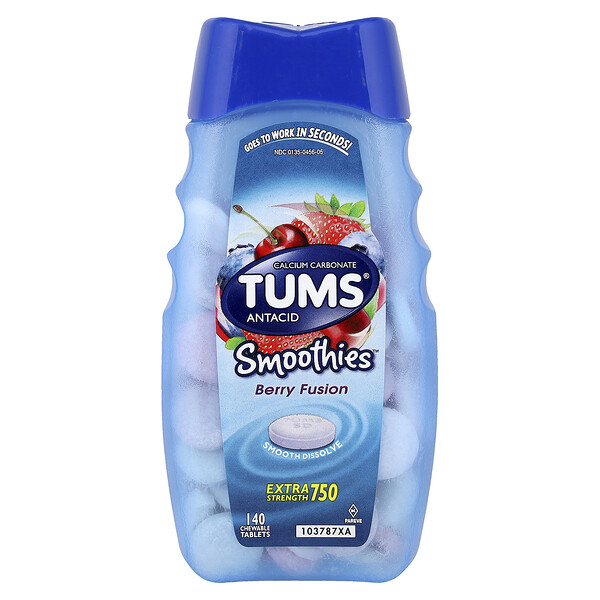 Tums Antacid, Smoothies Berry Fusion, 140 Chewable Tablets (750 mg per Tablet)