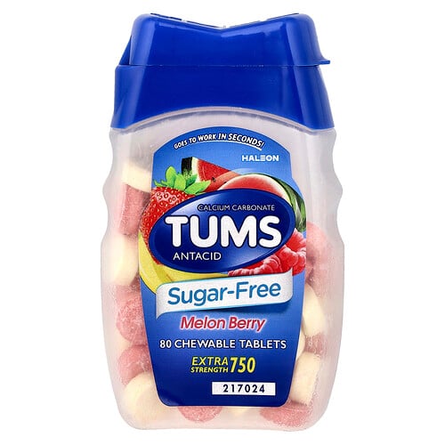 TUMS Sugar Free Extra Strength Antacid Chewable Tablets, Melon Berry, 80 ct | CVS