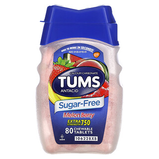 Tums, Antiacide, Baie de melon, 750 mg, 80 comprimés à croquer