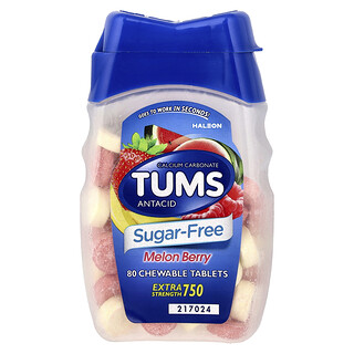 Tums, Antiácido, Fruto Silvestre, 750 mg, 80 Comprimidos Mastigáveis