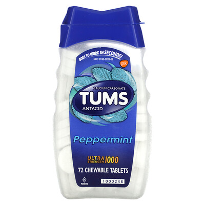 Tums  Ultra Strength Antacid  Peppermint  1 000 mg  72 Chewable Tablets