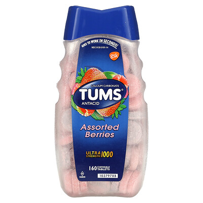 Tums  Ultra Strength Antacid  Assorted Berries  1 000 mg  160 Chewable Tablets
