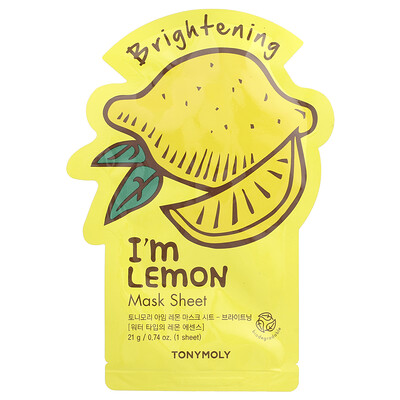TonyMoly  I'm Lemon  Brightening Beauty Mask Sheet  1 Sheet  0.74 oz (21 g)