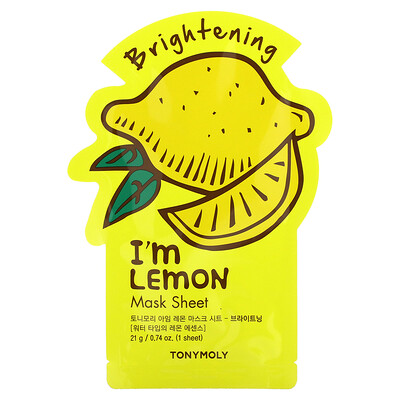 Tony Moly I'm Lemon, осветляющая тканевая маска, 1 шт., 21 г (0,74 унции)