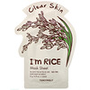Tony Moly, I'm Rice, Feuille de masque de beauté nettoyant, 1 feuille, 21 g