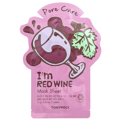 Product Image for TonyMoly, I'm Red Wine, Pore Care Beauty Mask Sheet, 1 Sheet, 0.74 oz (21 g)
