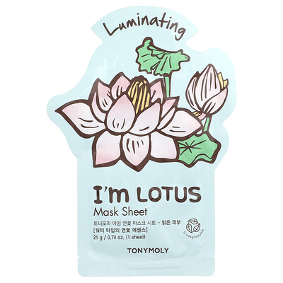 TonyMoly I'm Lotus Luminating Beauty Mask Sheet 1 Sheet 0.74 oz (21 g)