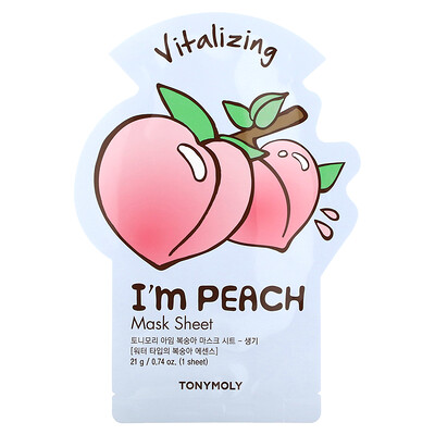 Tony Moly Im Peach, тканевая маска для восстановления, 1шт., 21г (0,74унции)