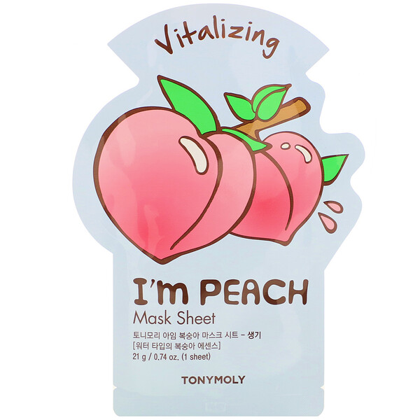 Tony Moly, I'm Peach, Vitalizing Beauty Mask Sheet, 1 Sheet, 0.74 oz (21 g)