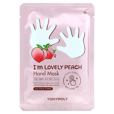 Tony Moly I'm Lovely Peach, маска для рук, 1 пара, 16 г (0,56 унции)