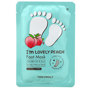Отзывы о Тони Моли, I'm Lovely Peach, Foot Mask, 2 Sheet, 0.56 oz (16 g)