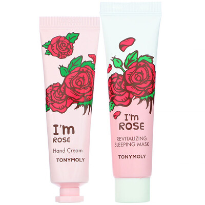 Tony Moly Im Rose (роза), маска и крем для рук, набор из 4предметов