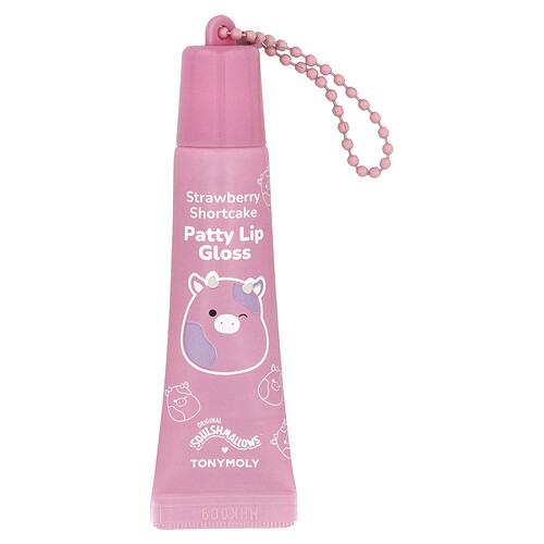 Tonymoly Original Squishmallows™, Patty Key Chain Lip Gloss, Strawberry Shortcake , 11 g