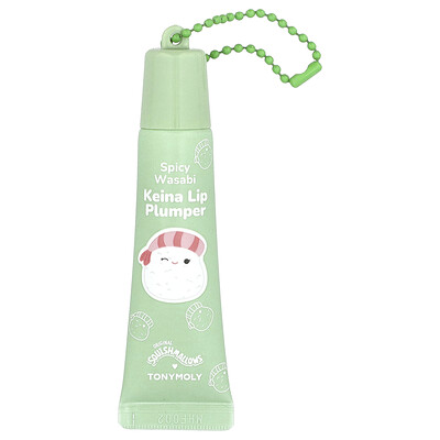 TonyMoly, Original Squishmallows™, Keina Key Chain Lip Plumper, Spicy Wasabi, 11 g