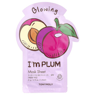 TonyMoly, I'm Plum，亮澤美容面膜，1 片，0.74 盎司（21 克）