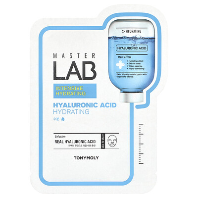 TonyMoly  Master Lab  Hyaluronic Acid Beauty Mask  Hydrating  1 Sheet  19 g