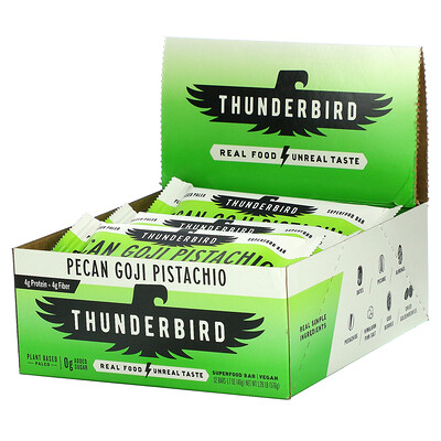 Thunderbird Superfood Bar, пекан и фисташки, 12 батончиков по 48 г (1,7 унции)
