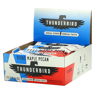 Thunderbird Superfood Bar, техасский клен и пекан, 12 батончиков, 48 г (1,7 унции)
