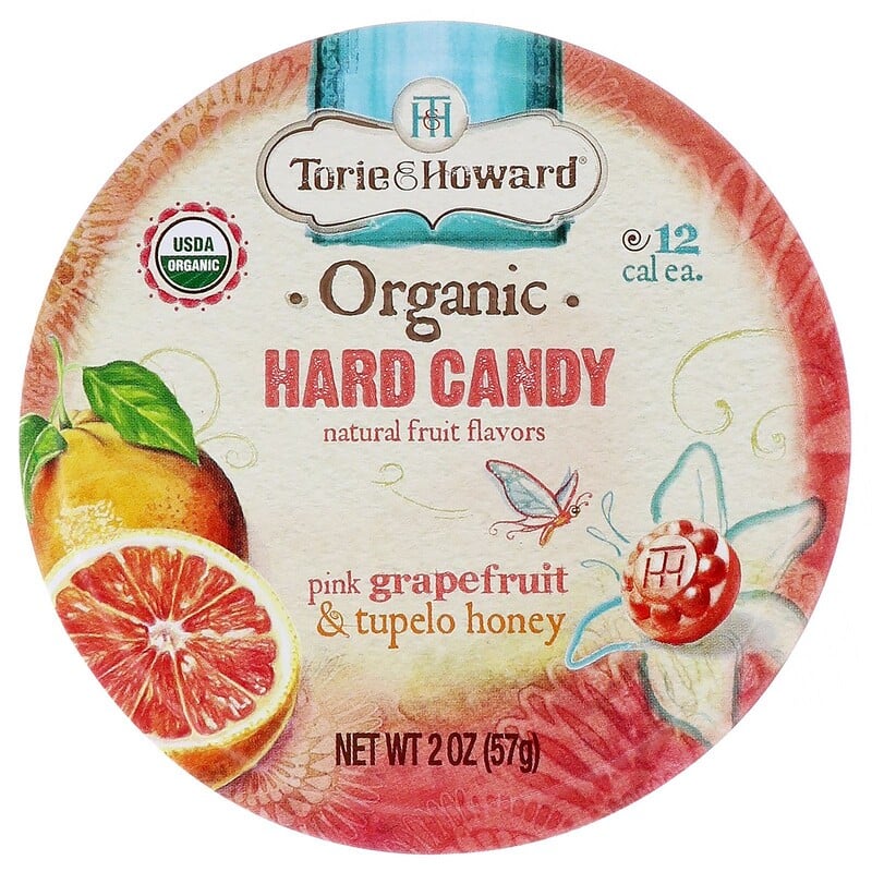 Torie & Howard, Organic, Hard Candy, Pink Grapefruit & Tupelo Honey, 2 ...